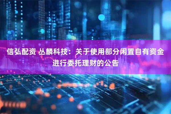 信弘配资 丛麟科技：关于使用部分闲置自有资金进行委托理财的公告