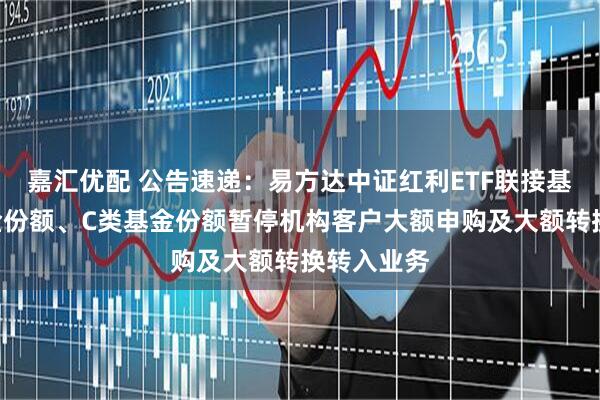 嘉汇优配 公告速递：易方达中证红利ETF联接基金A类基金份额、C类基金份额暂停机构客户大额申购及大额转换转入业务