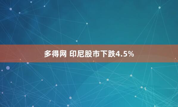 多得网 印尼股市下跌4.5%