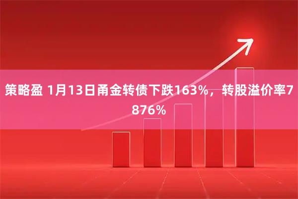 策略盈 1月13日甬金转债下跌163%，转股溢价率7876%